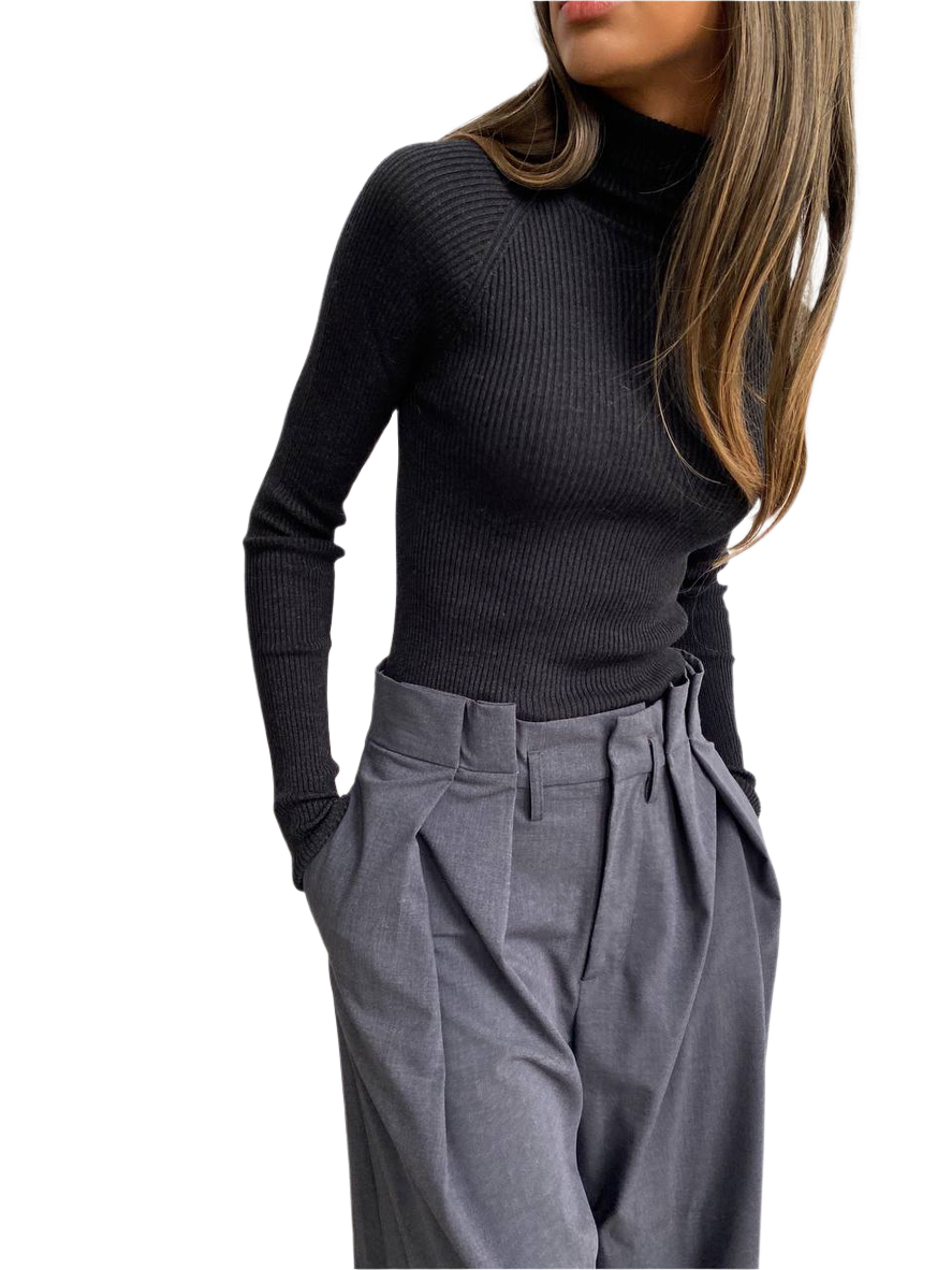 Seamless Womens Stretchy Turtleneck Sweater Rafaelo