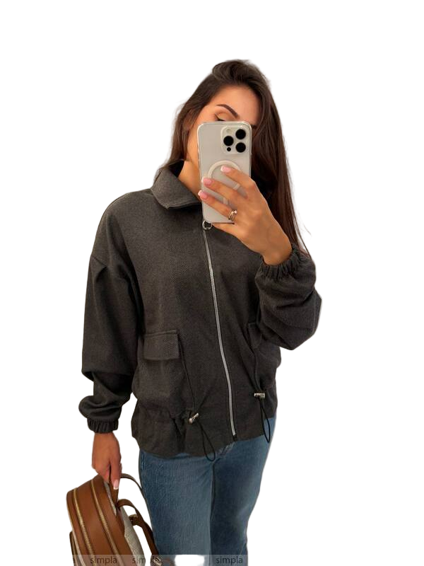 Lightweight Herringbone Cashmere Bomber Jacket for Cool Evenings