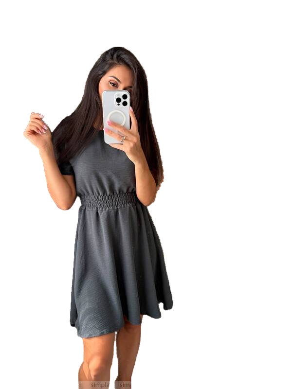 Lightweight Dark Gray Summer Dress for Hot Days