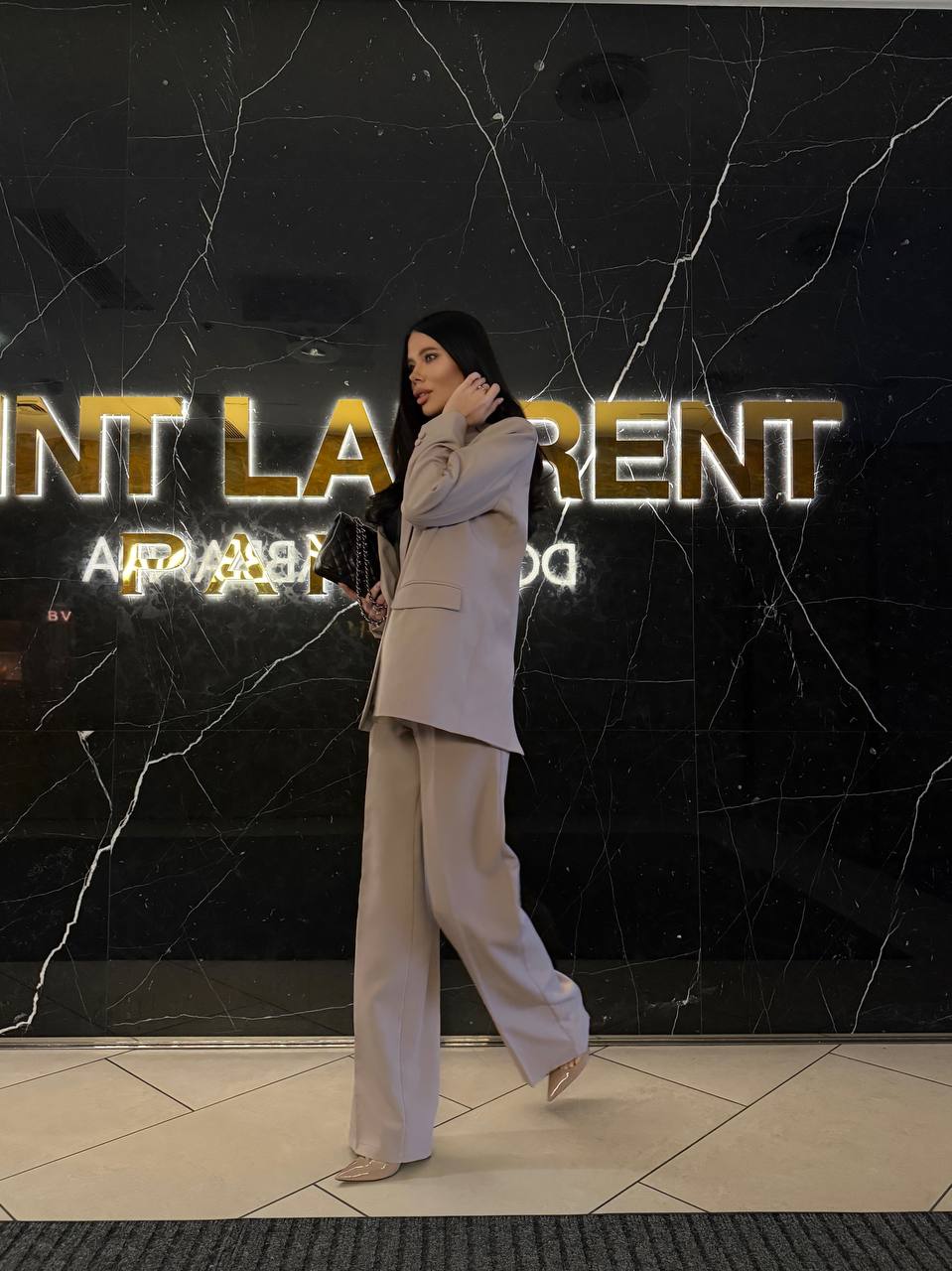 Womens Double Suit Premium Diagonal Suiting Crepe Blazer and Pants