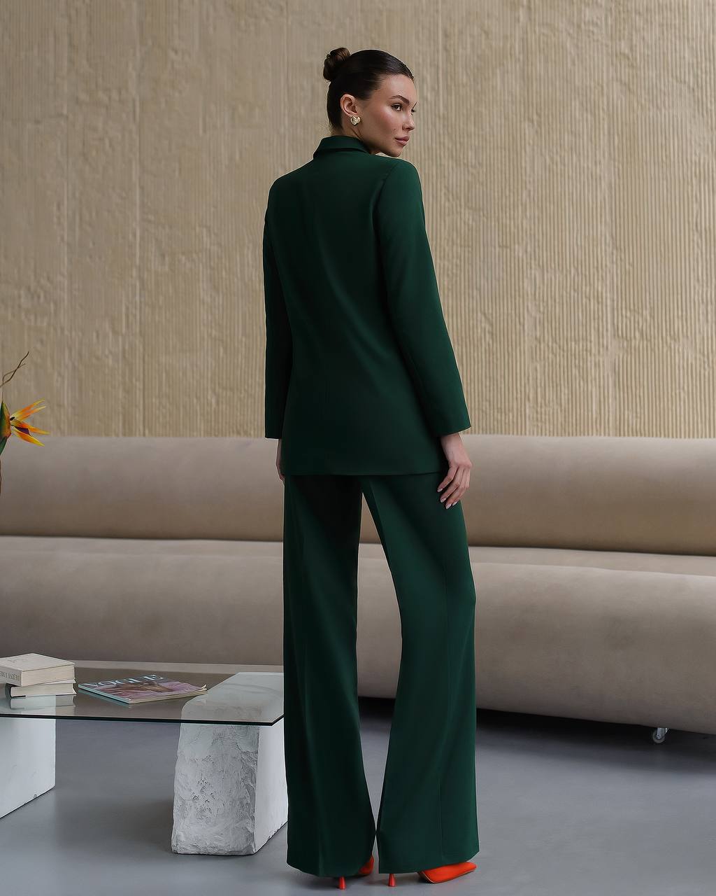 Womens Polished Tiar and Lux Fabric Suit in Green