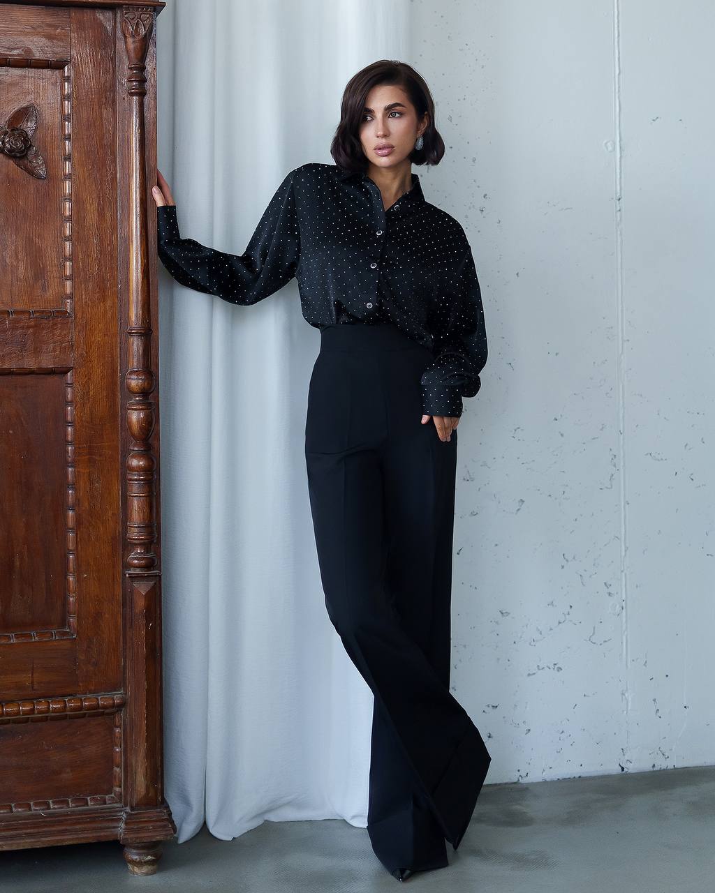 Womens Premium Diagonal Crepe Suit Trousers Black