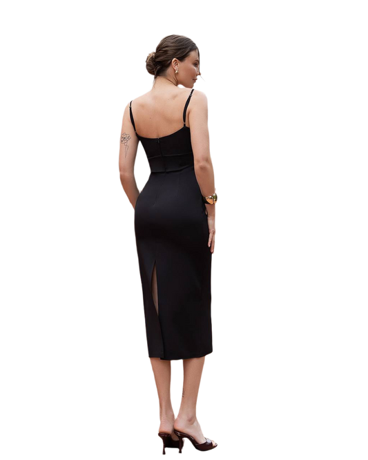 Elegant Premium Diagonal Suiting Crepe Dress for Women