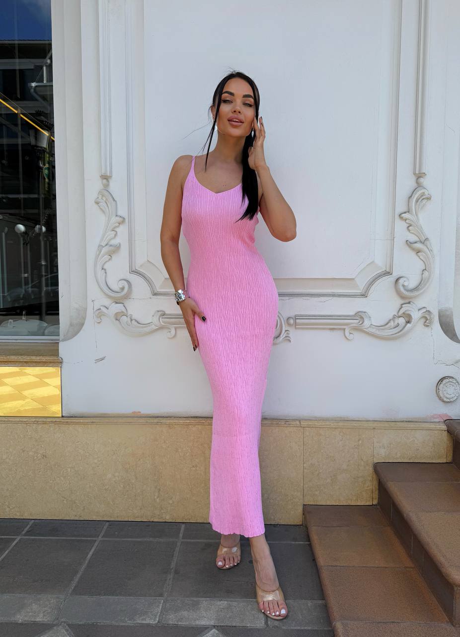 Alice Pink Women's Sleeveless Midi Dress with Side Slits