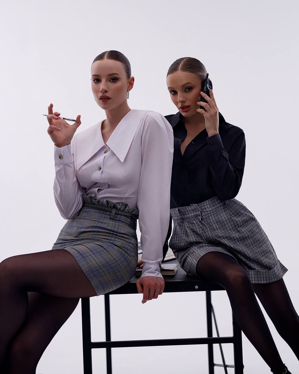 Chic High Waist Pencil Skirt in Stylish Plaid with Belt for Trendy Looks