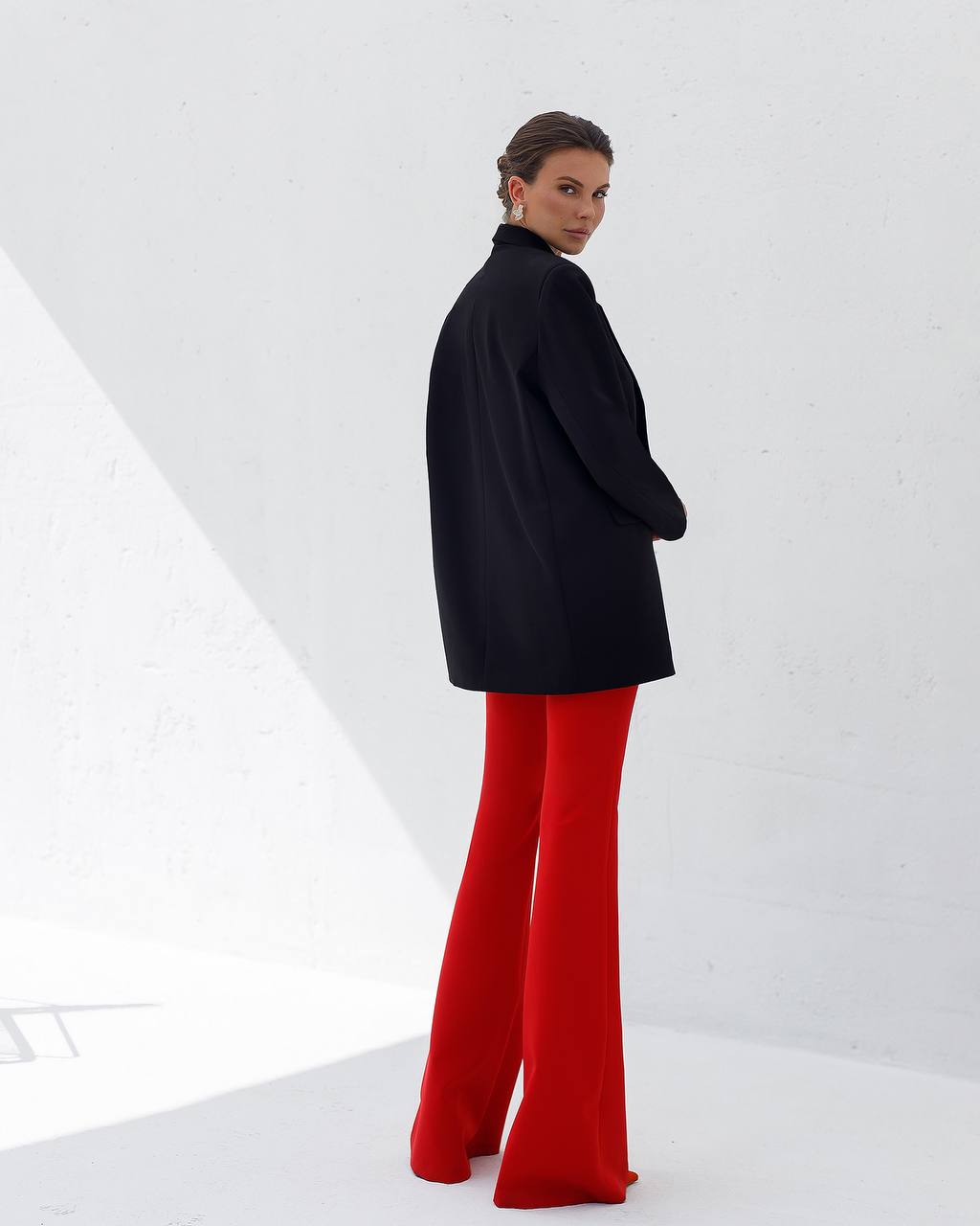 Oversize Black Blazer for Women Premium Suiting Crepe