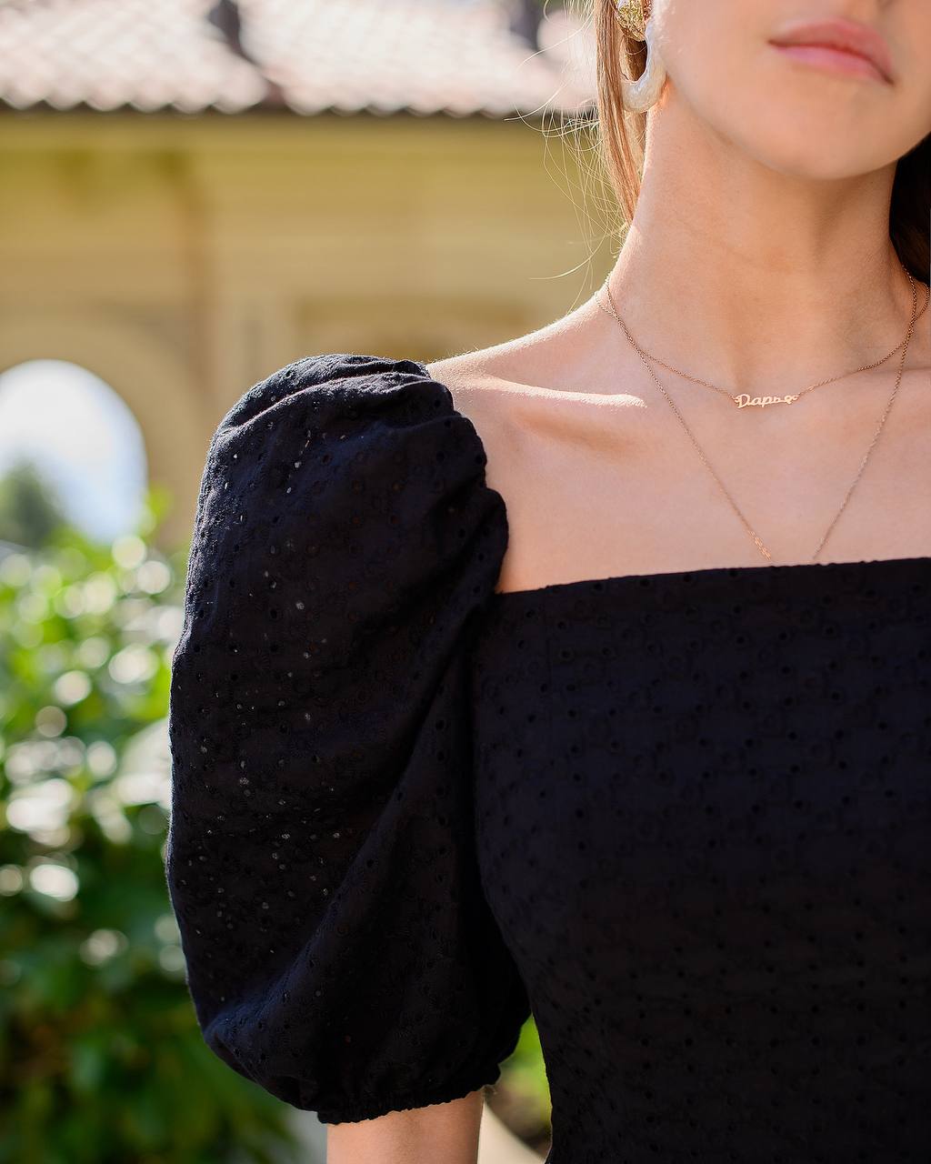 Cotton Broderie Off Shoulder Dress with Ruffle Hem