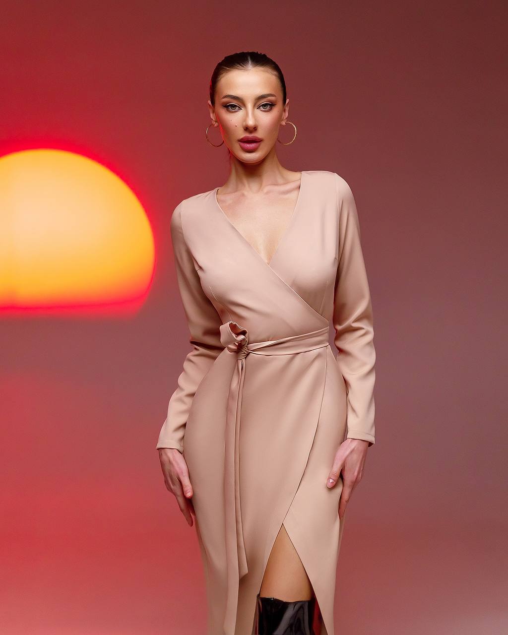 Elegant Wrap Midi Dress for Women in Multiple Colors