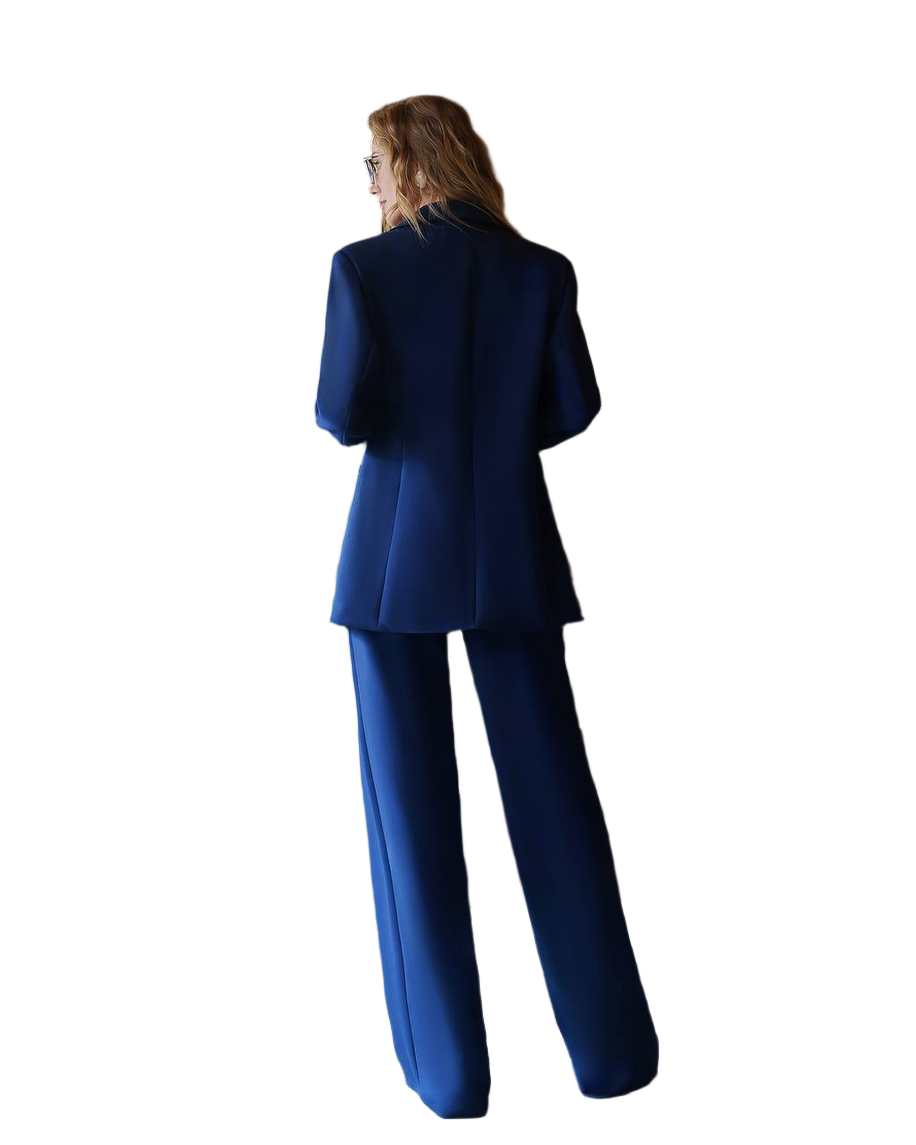 Blue suit on a white background