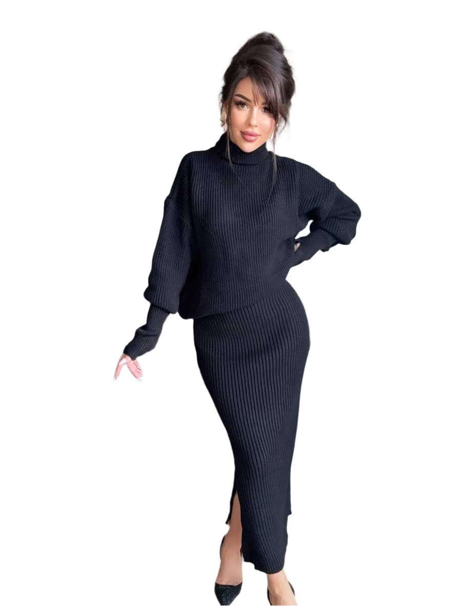 Womens Madrid Warm Knit Sweater and Skirt Set