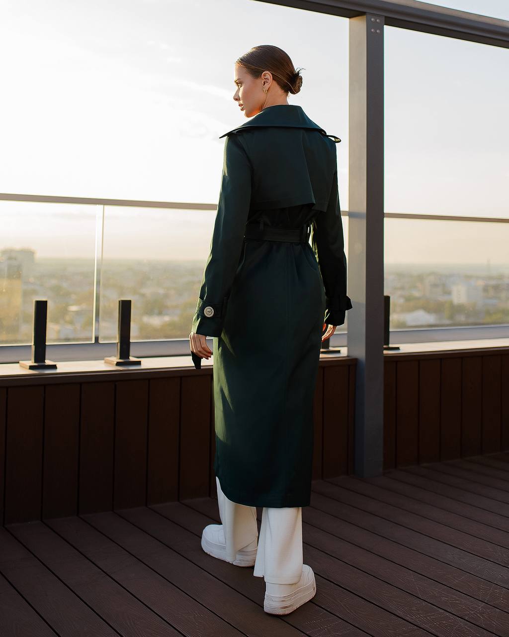 Stylish Cotton Trench Coat for Women with Pockets and Belt Slim Fit Outerwear