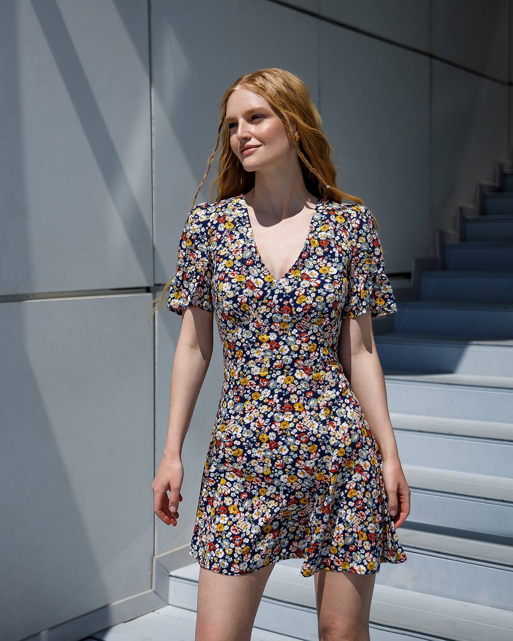 Floral Chiffon Short Sleeve Dress for Casual Events and Summer Fun