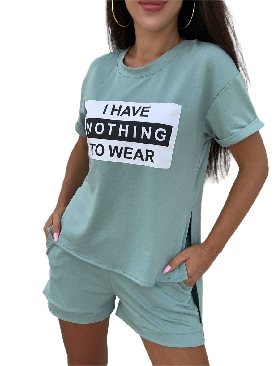 Eddi Two-Piece Women Suit with Printed T-Shirt and Mid-Rise Shorts