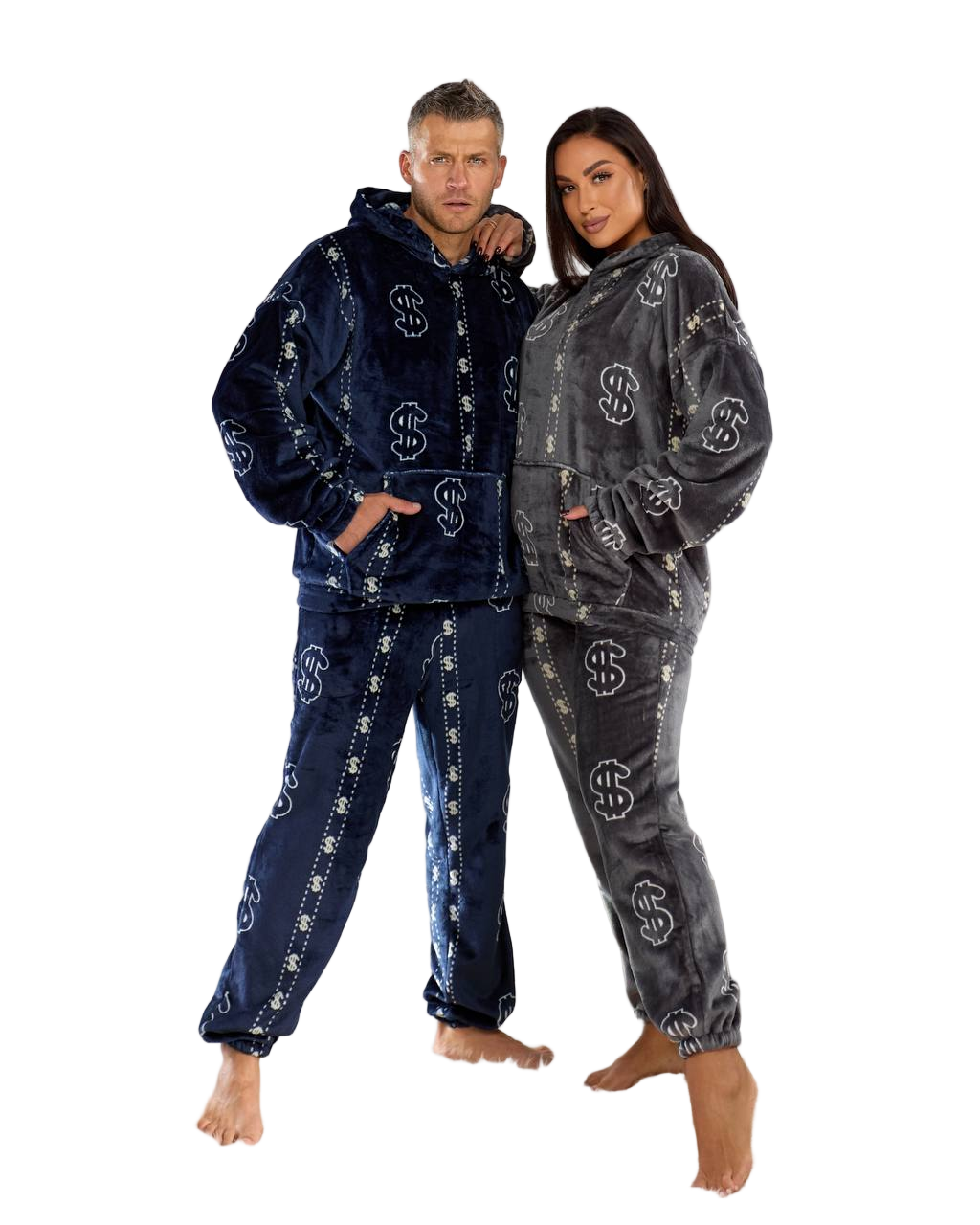 Unisex Warm Plush Hooded Pajamas for Cold Season