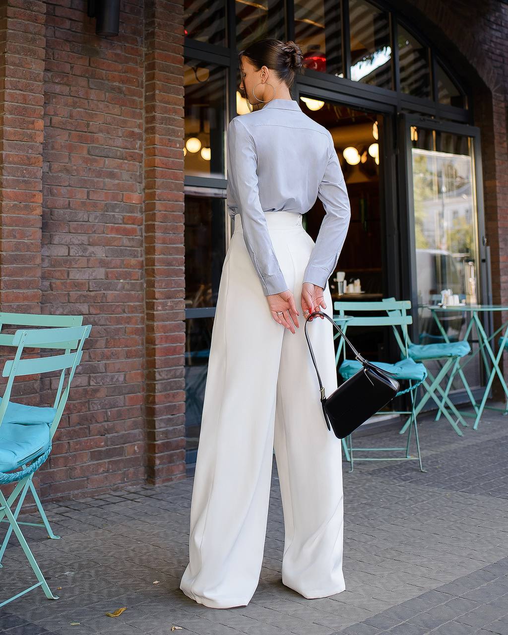 Womens Palazzo Pants Premium Suit Crepe Diagonal