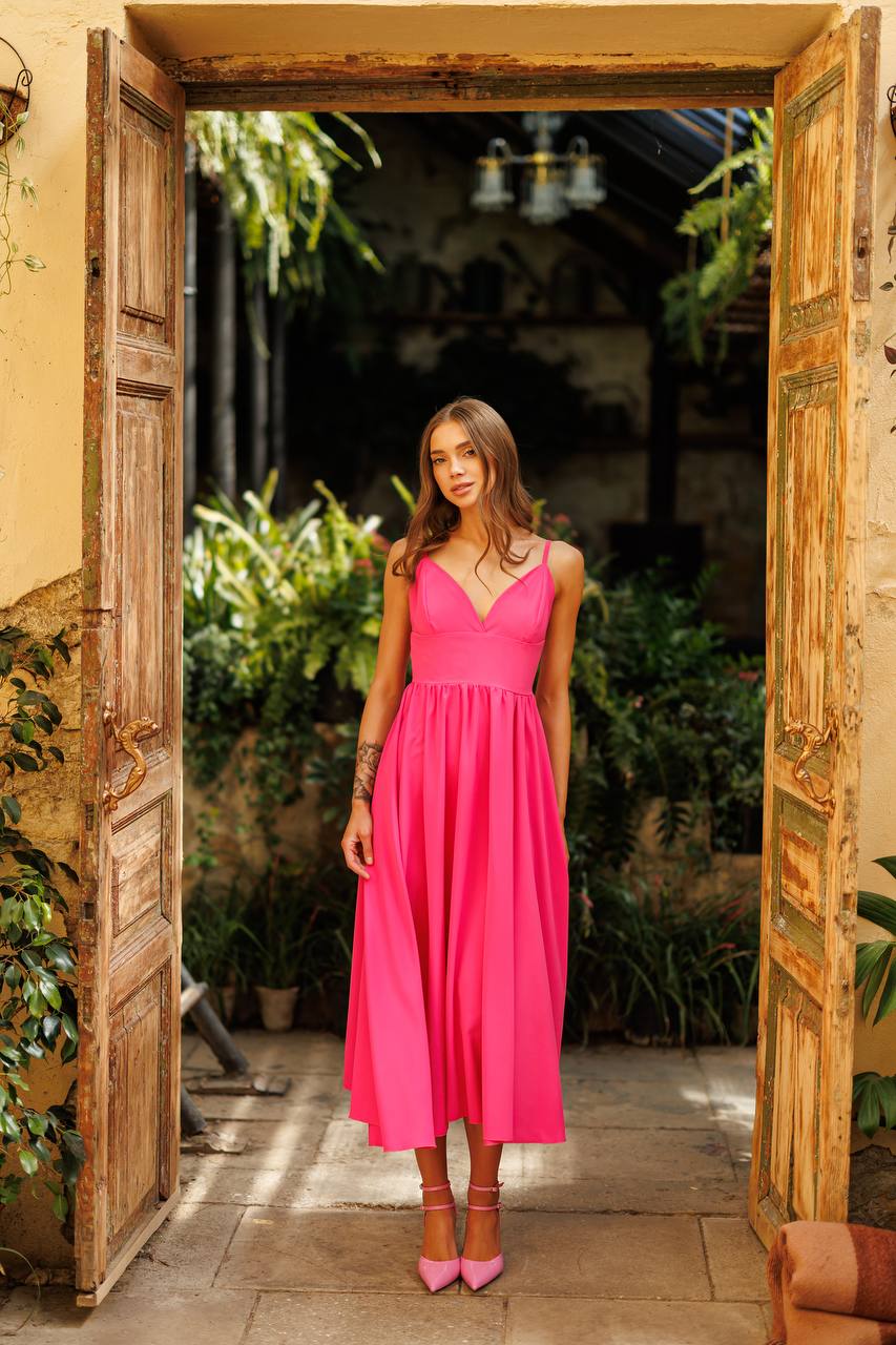 Sany Red Midi Dress Premium Las Vegas Knitwear Women