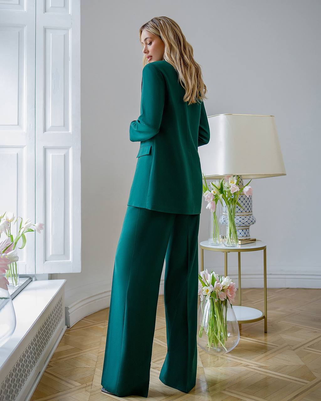 Womens Polished Tiar and Lux Fabric Suit in Green