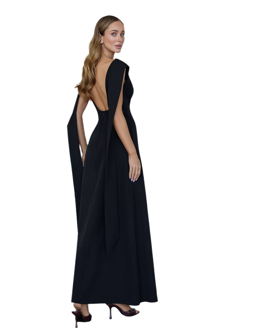 Elegant Premium Diagonal Crepe Long Dress for Women