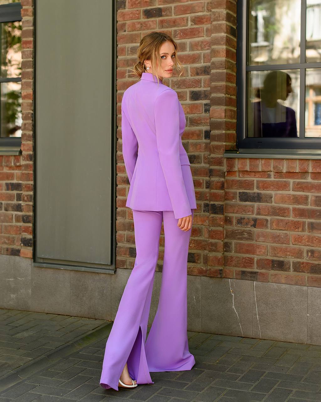 Premium Diagonal Suit Crepe Women Blazer and Trousers Set