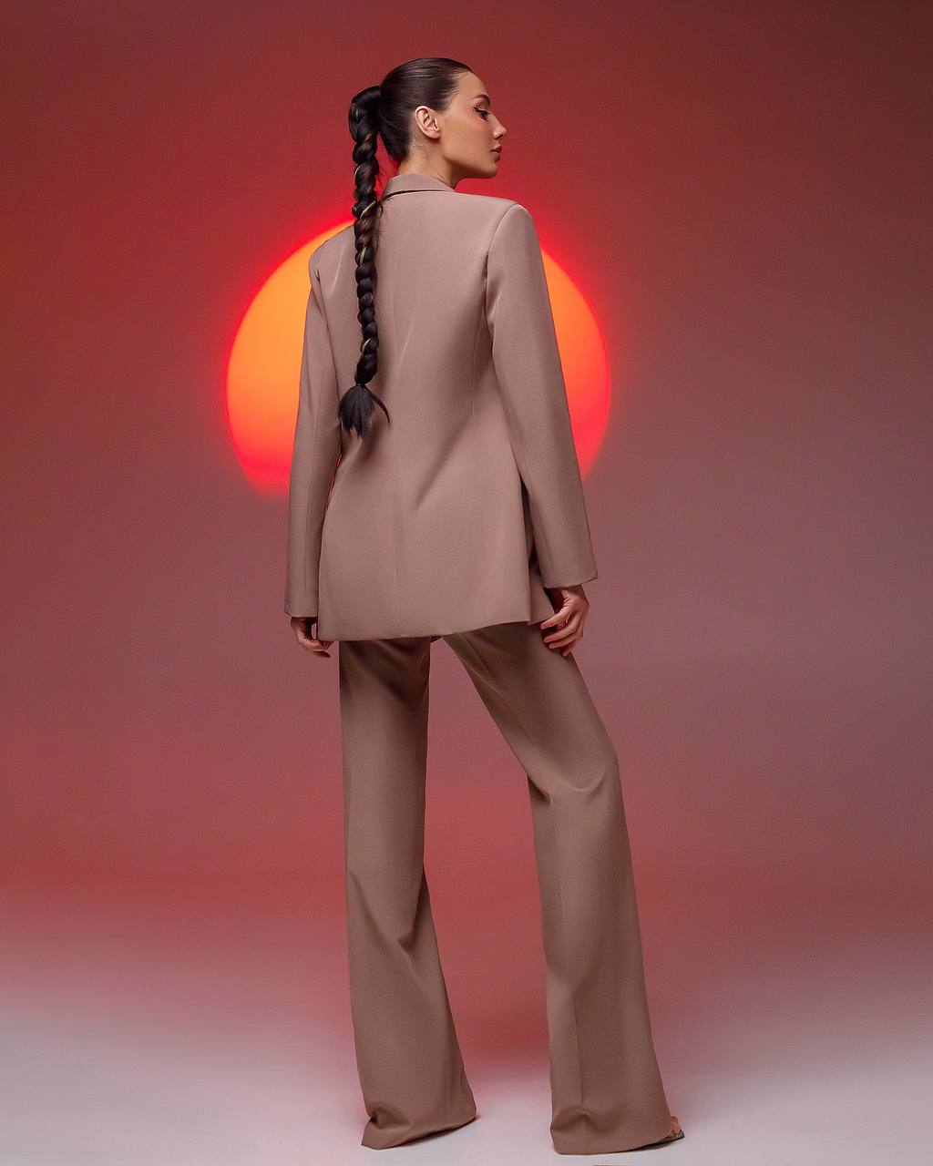 Womens Suit with Lined Blazer and Flared Pants