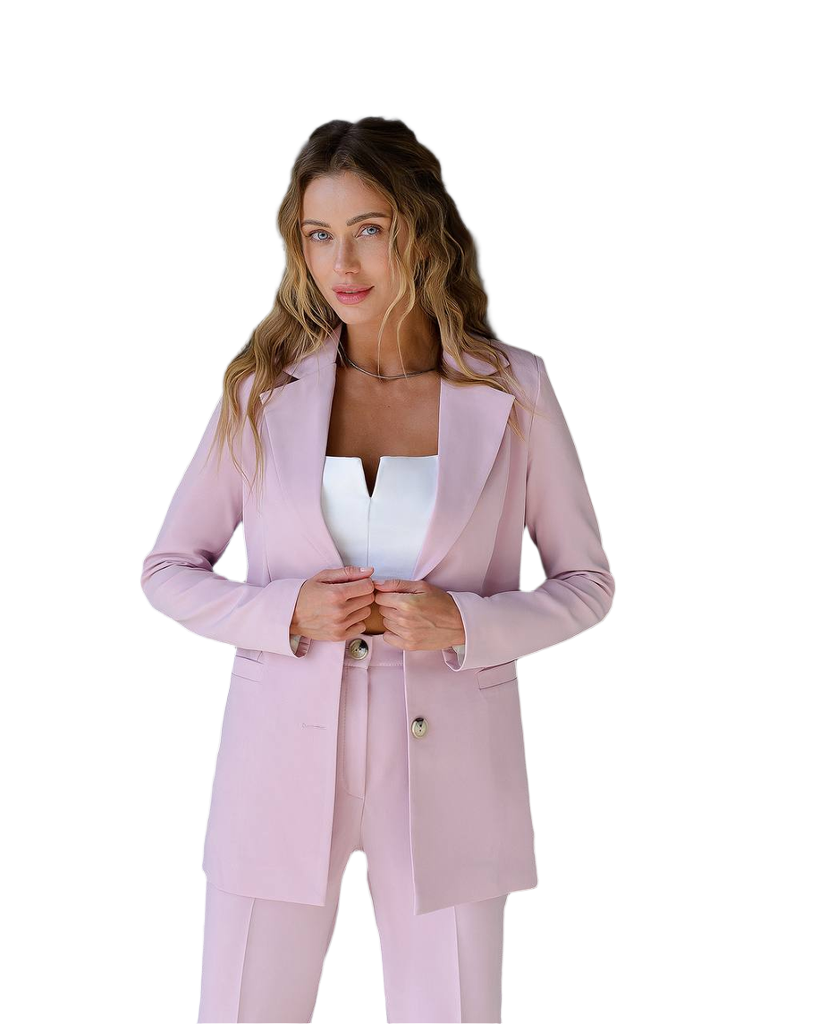 Stylish Trousers Suit Set with Lined Jacket in Multiple Colors