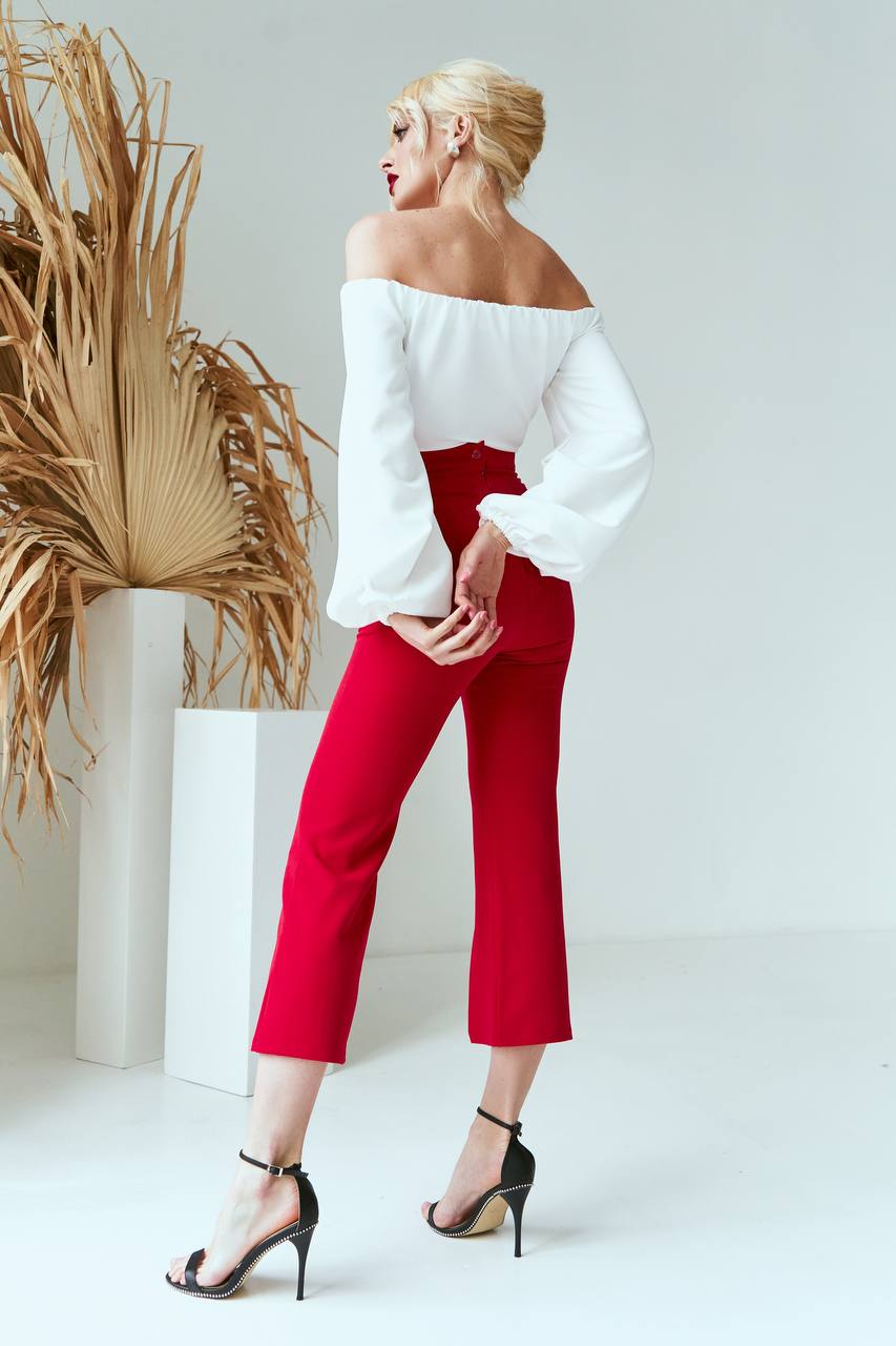Premium Diagonal Suiting Crepe Culotte Trousers for Women