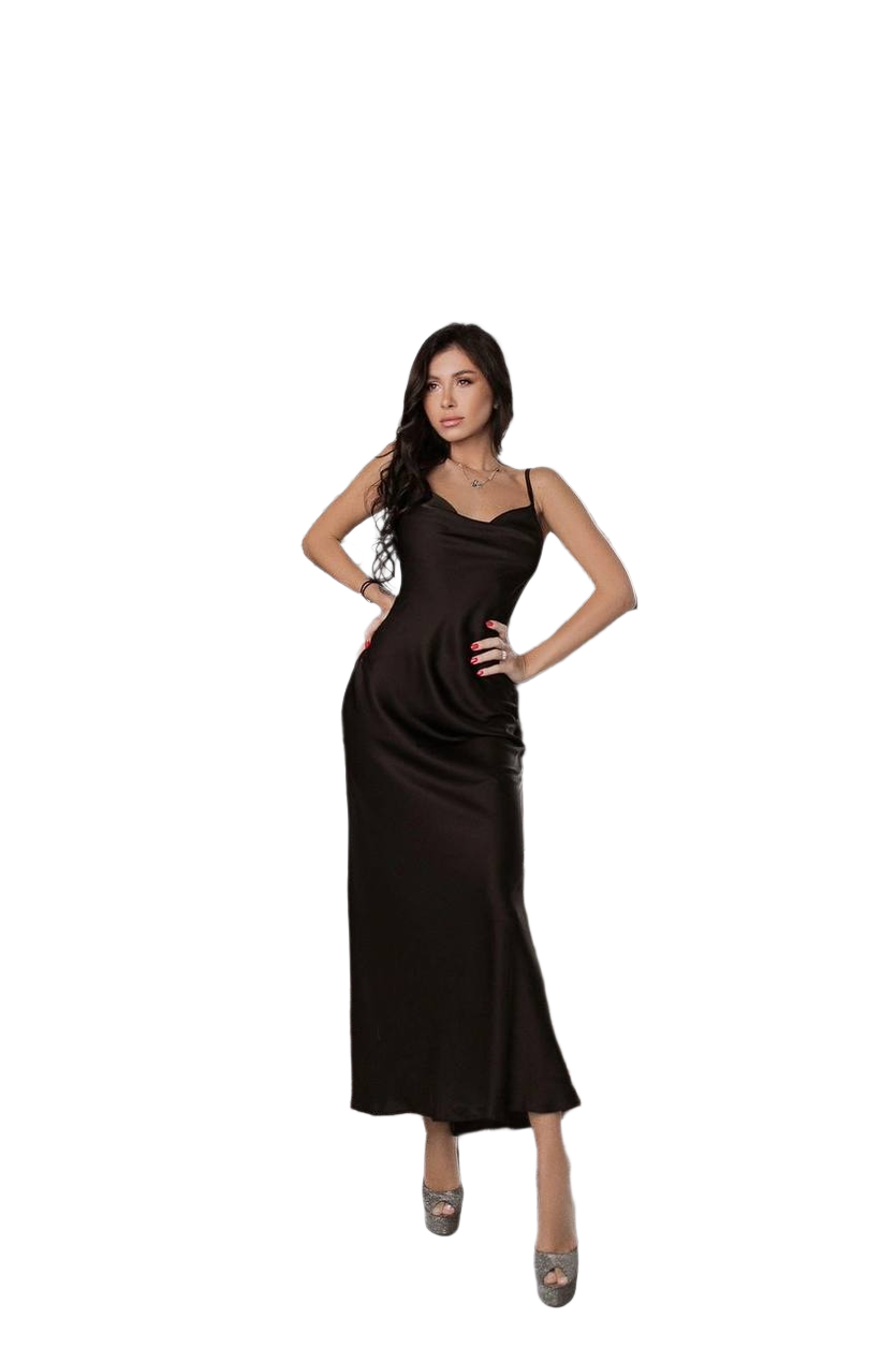 Women Black Midi Combination Dress Armani Silk