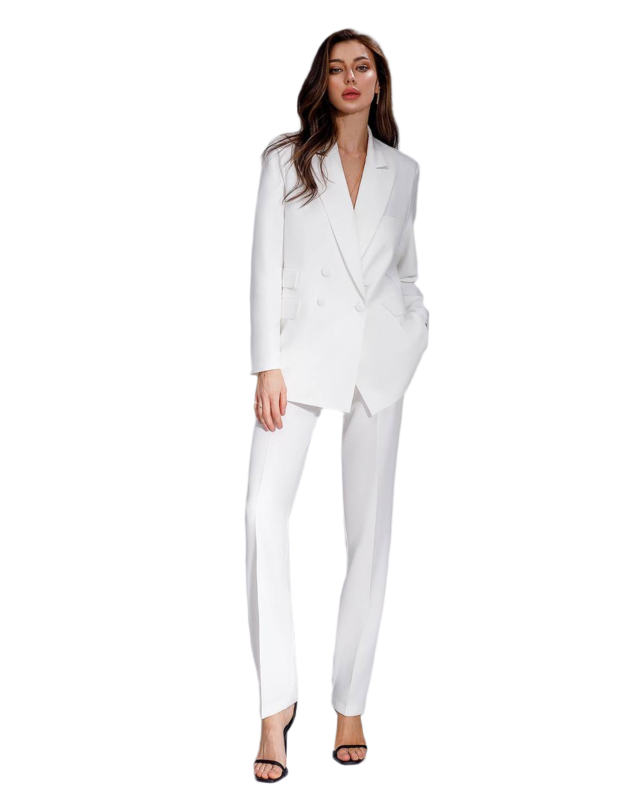 Luxury Women's Diagonal Crepe Suit in Multiple Colors