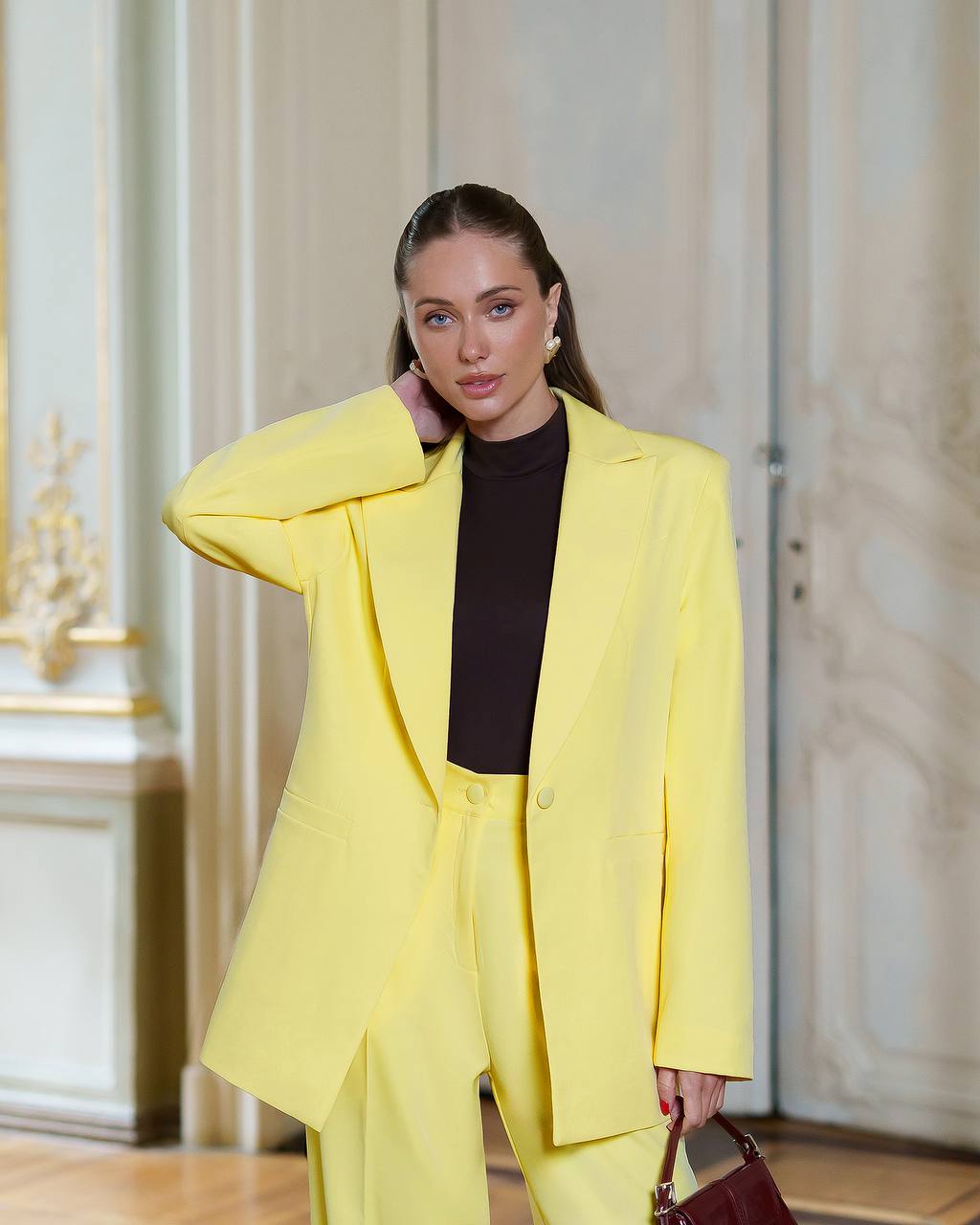 Premium Diagonal Suiting Crepe Womens Suit Jacket and Trousers