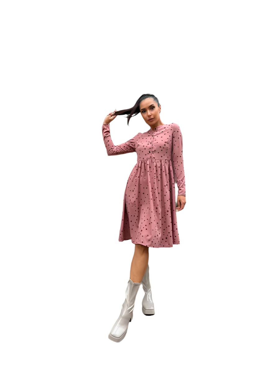 Midi Summer Dress with Functional Buttons and Side Pockets