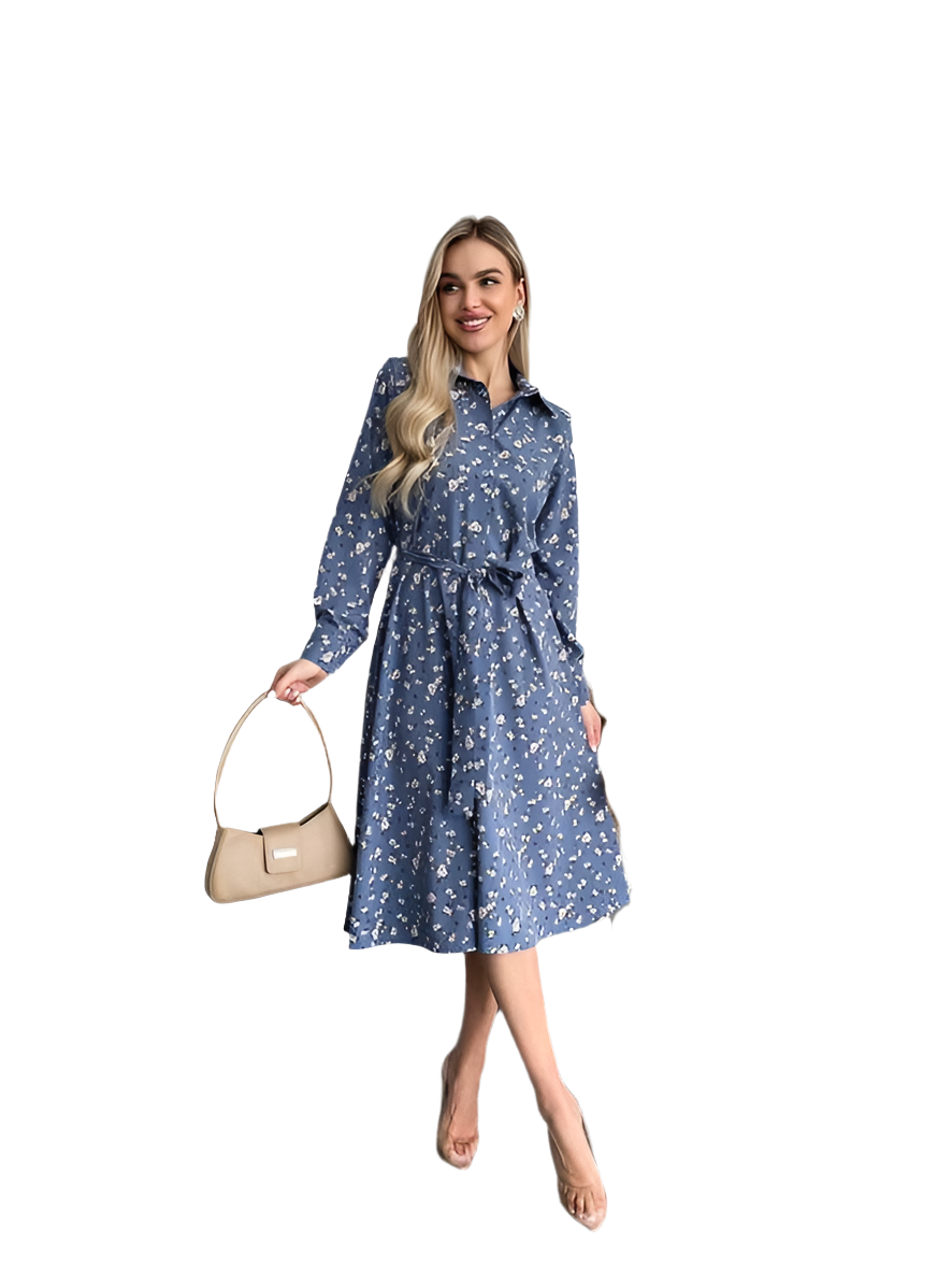 Spring Floral Print Midi Dress in Super Soft Fabric
