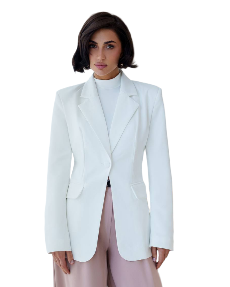 Womens Classic Fit Blazer in Black and Milky Colors