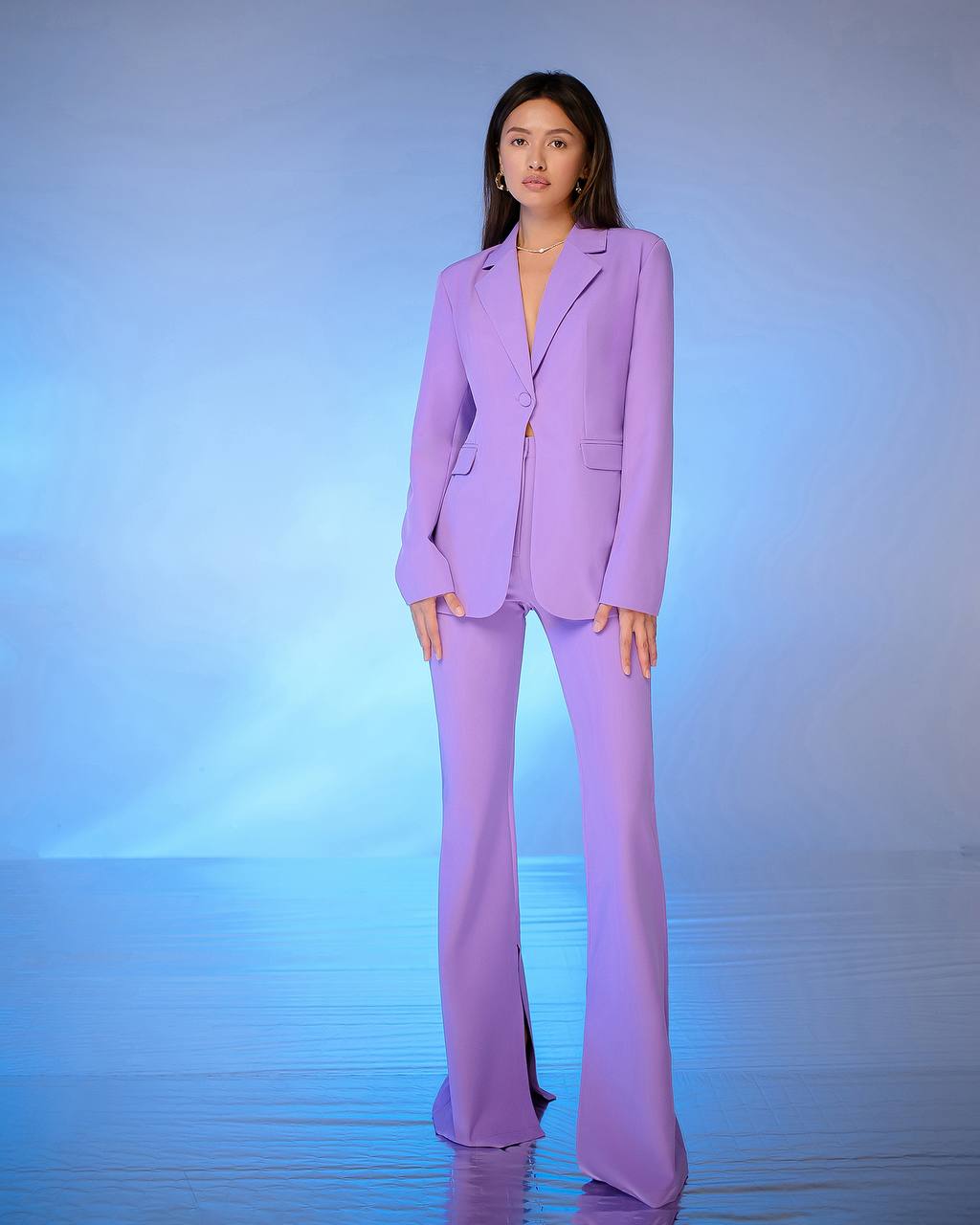 Premium Diagonal Suit Crepe Women Blazer and Trousers Set