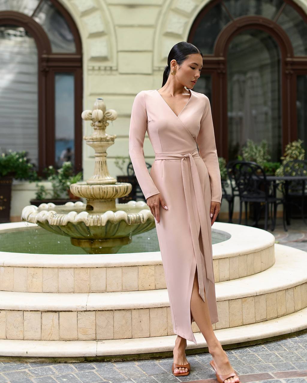 Elegant Wrap Midi Dress for Women in Multiple Colors