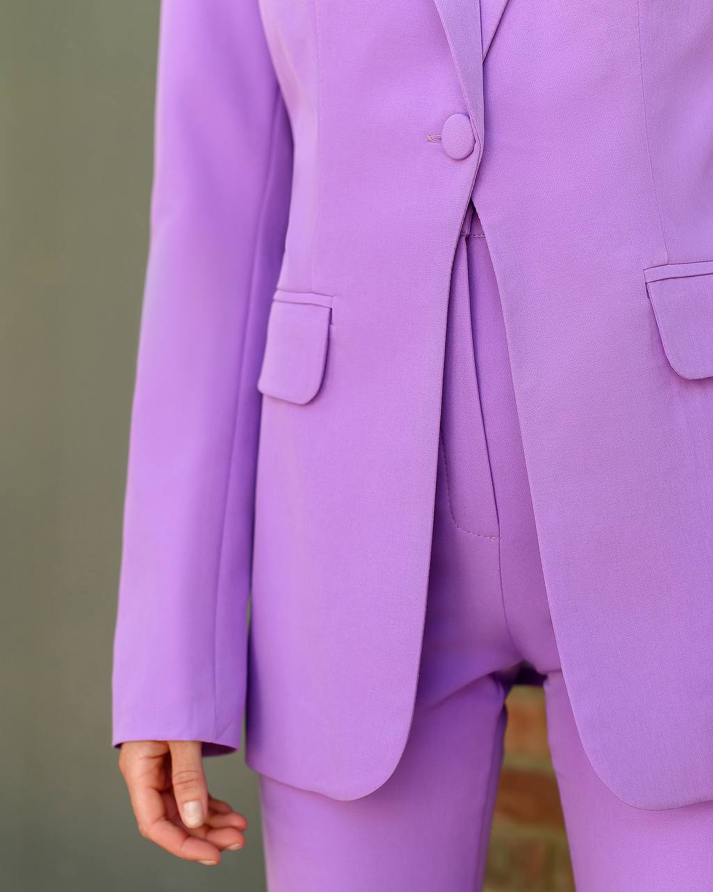 Premium Diagonal Suit Crepe Women Blazer and Trousers Set