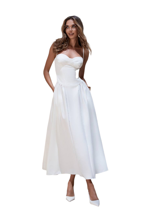 Elegant Premium Suit Crepe Diagonal Dress for Women