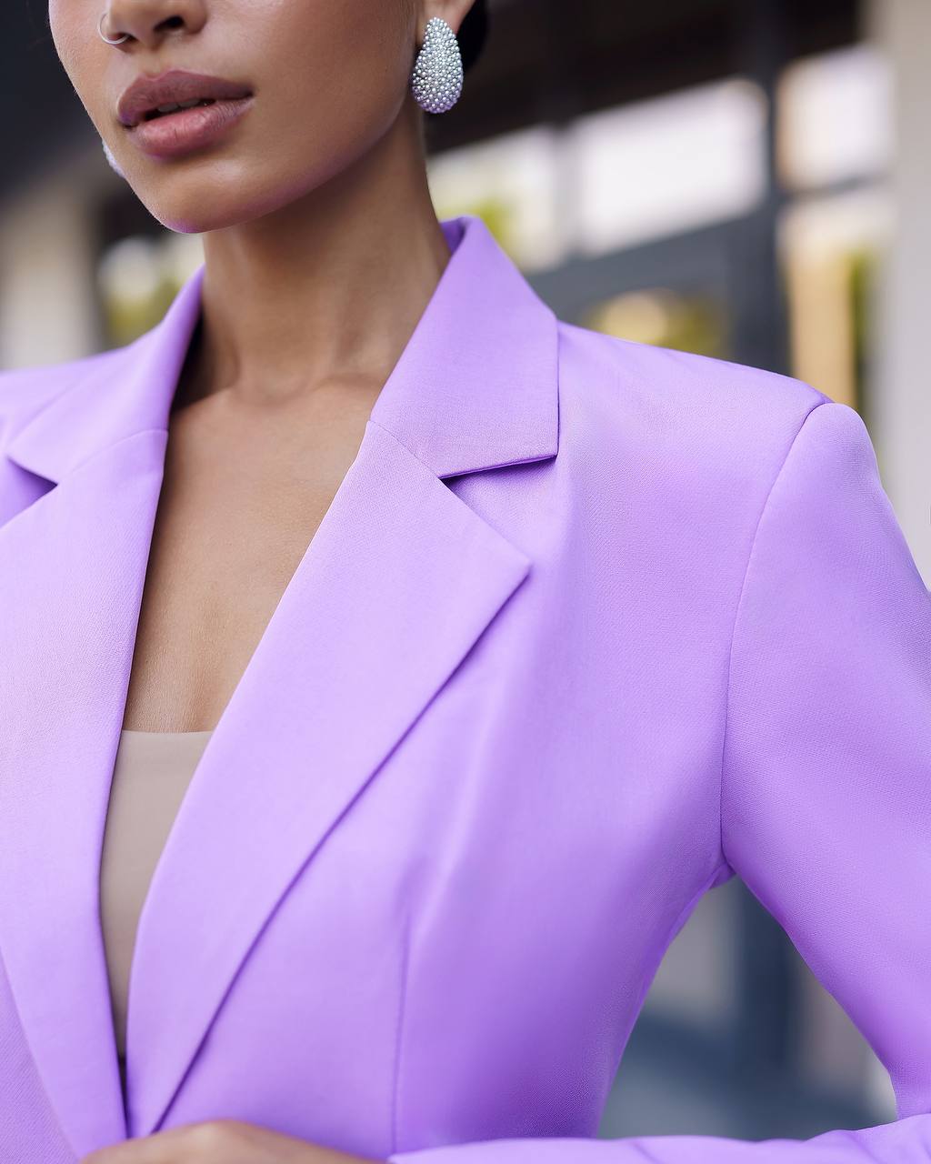 Premium Diagonal Suit Crepe Women Blazer and Trousers Set