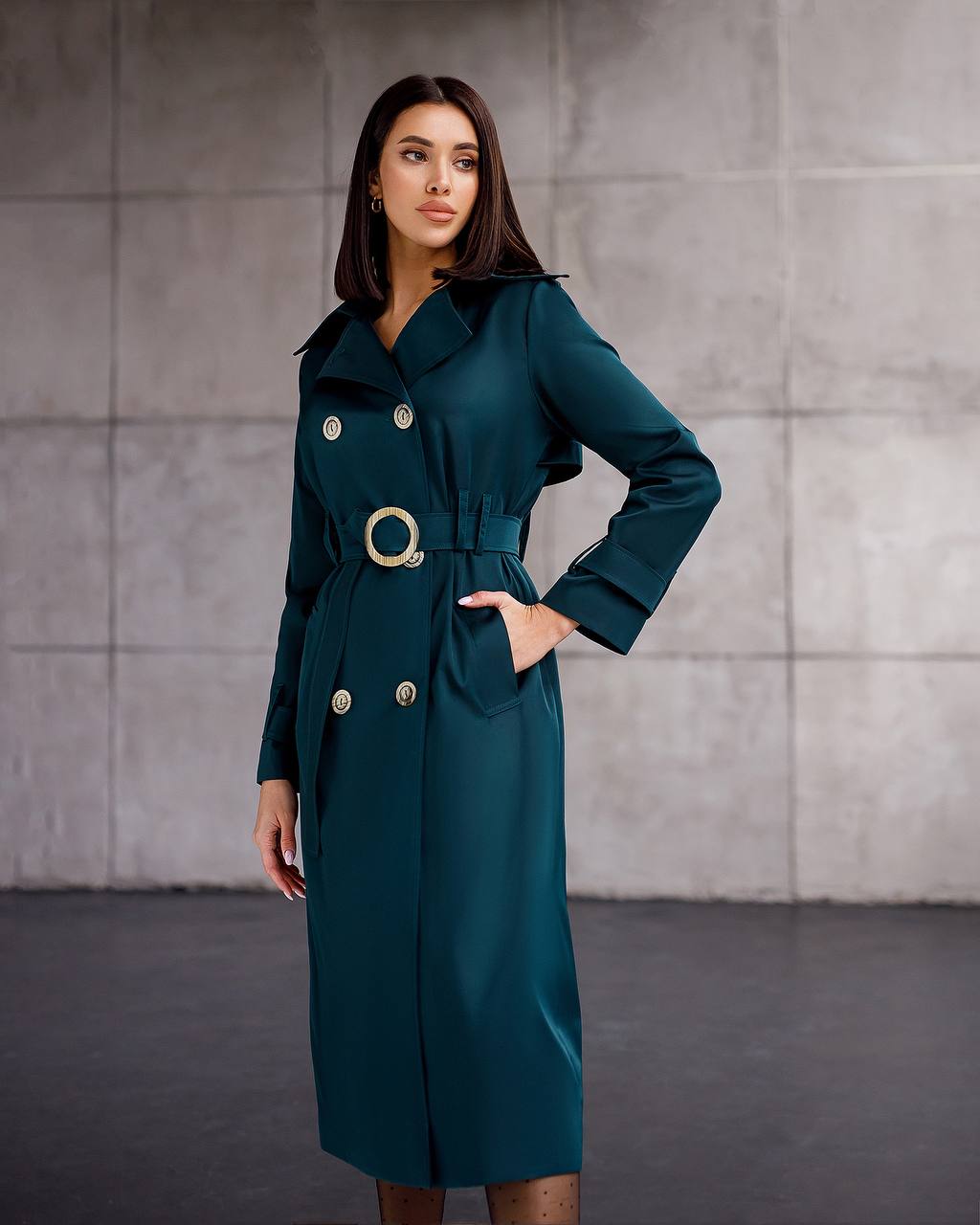 Stylish Cotton Trench Coat for Women with Pockets and Belt Slim Fit Outerwear