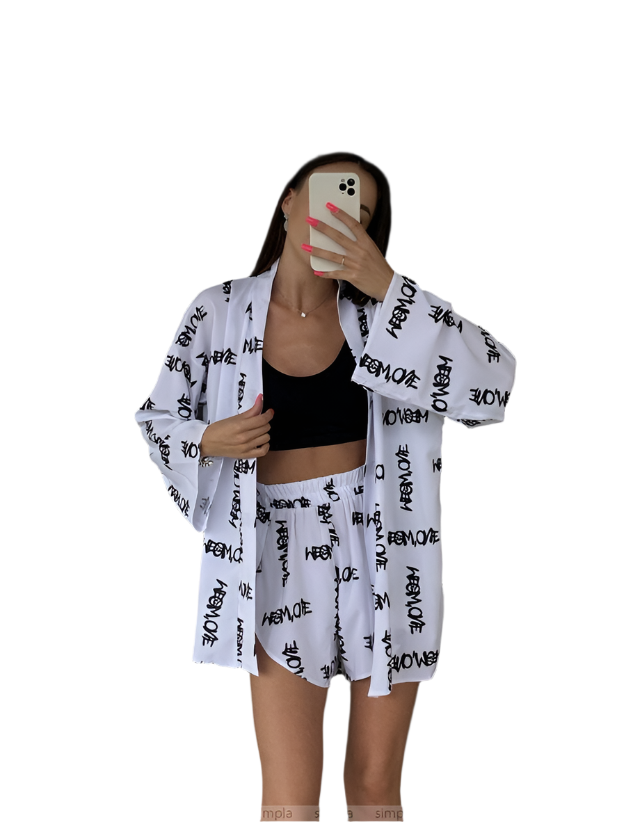 Stylish Comfortable Two-Piece Soft Fabric Summer Suit with Shorts and Belt