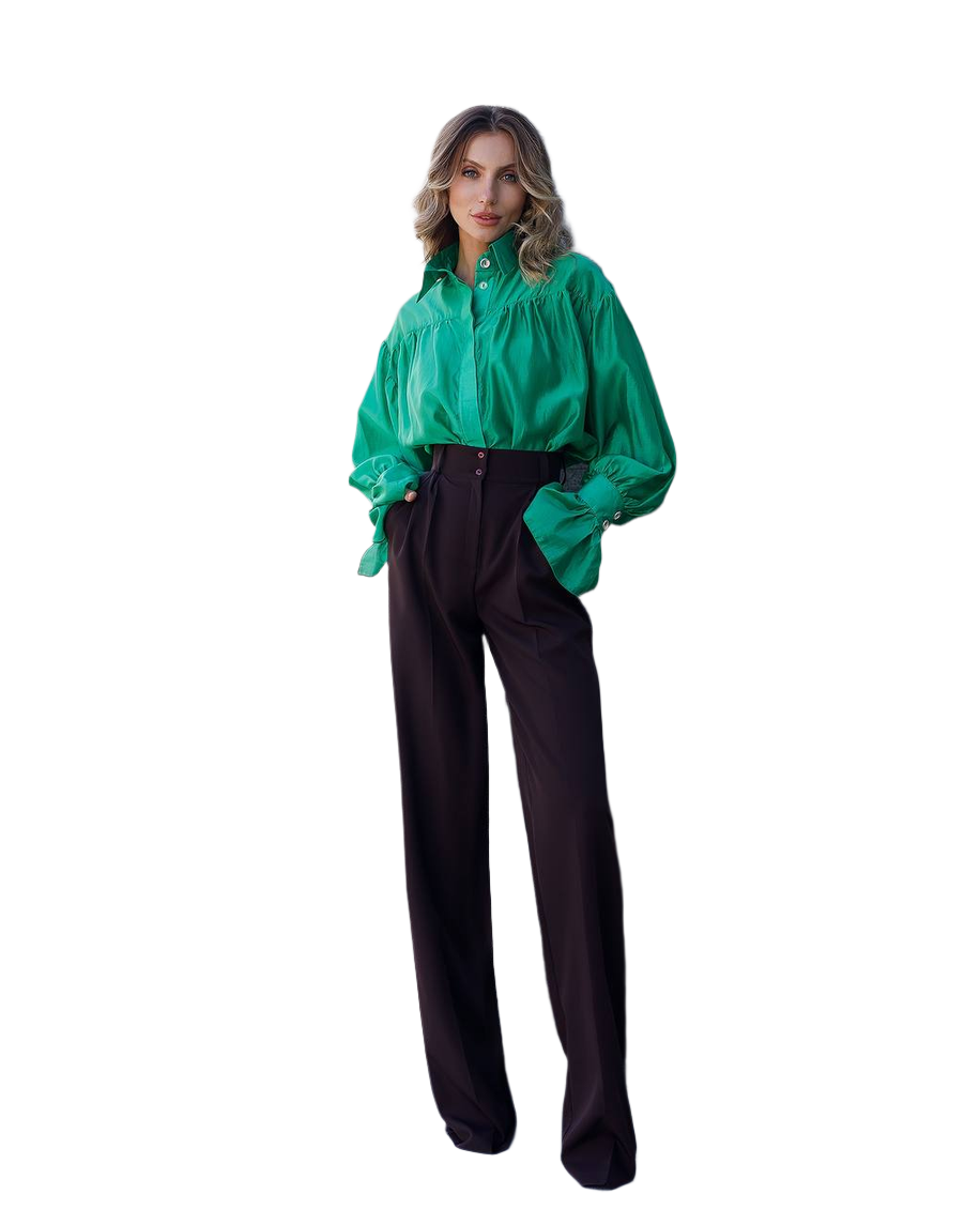 Womens Tencel Voile Blouse Shirt With Hidden Fastener