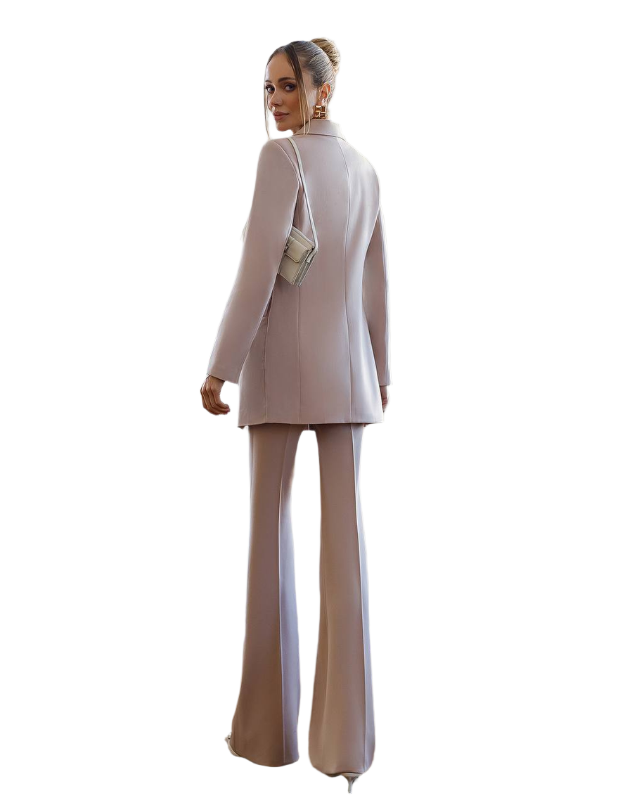 Elegant Women's Verona Suit in Beige with Jacket and Trousers