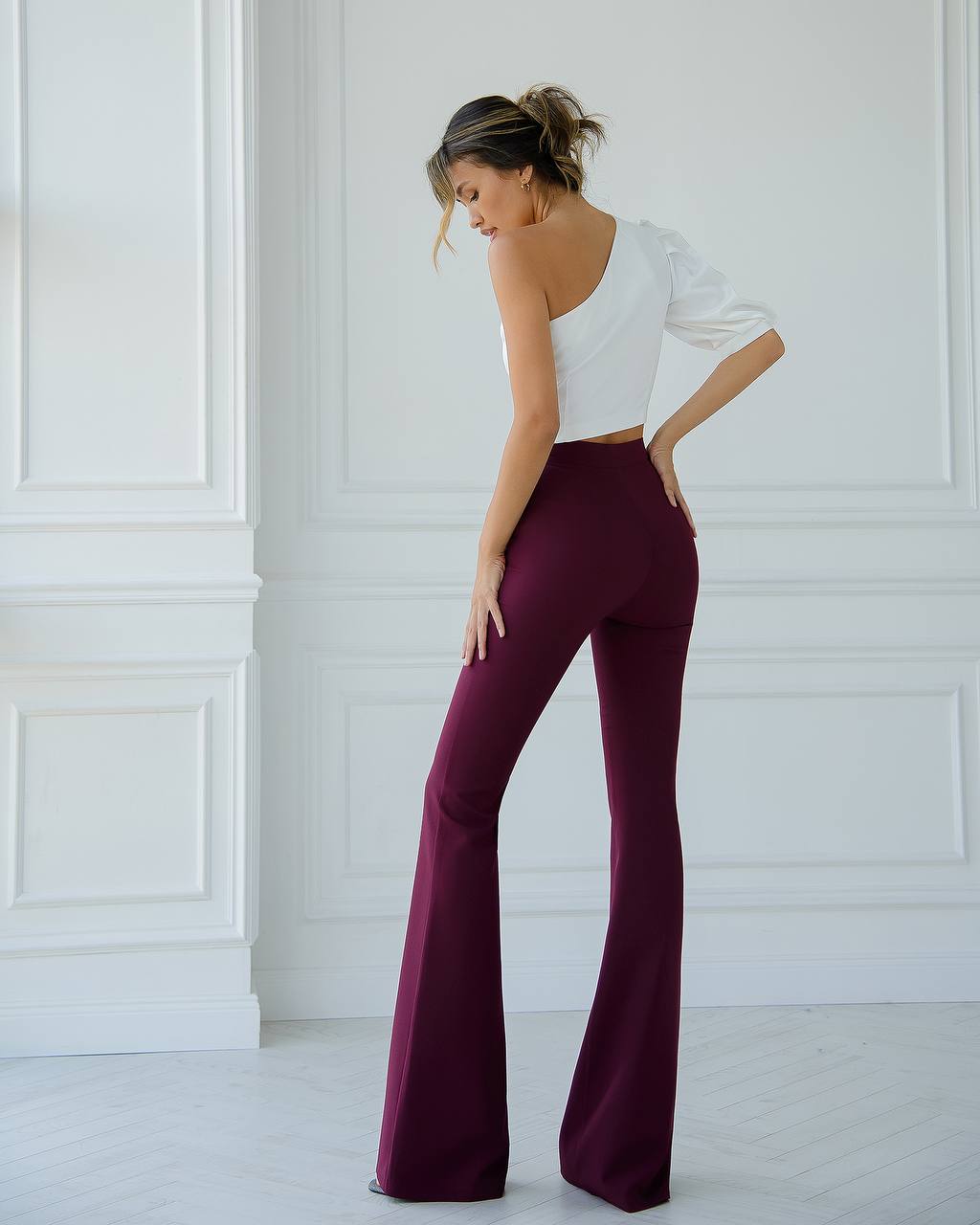 Womens One Shoulder Mango Satin Top in Multiple Colors