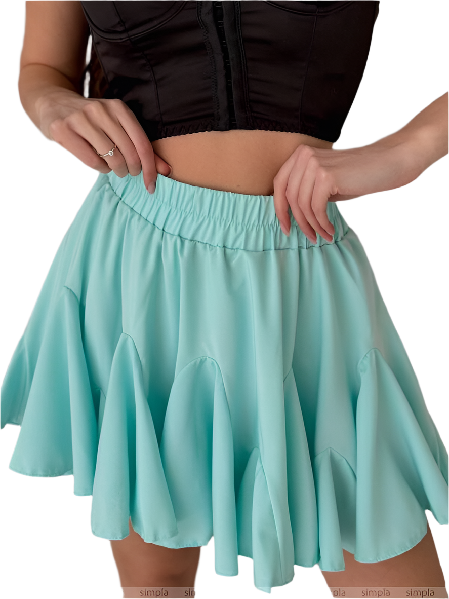 Spring Summer 2025 Trend Skirt-Shorts Light Blue Soft Fabric