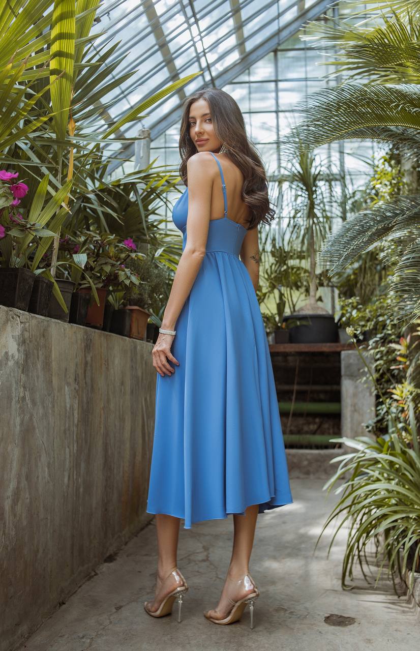 Sany Sleeveless Flowy Midi Dress in Premium Las Vegas Knitwear