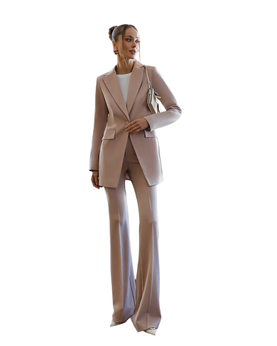 Elegant Women's Verona Suit in Beige with Jacket and Trousers