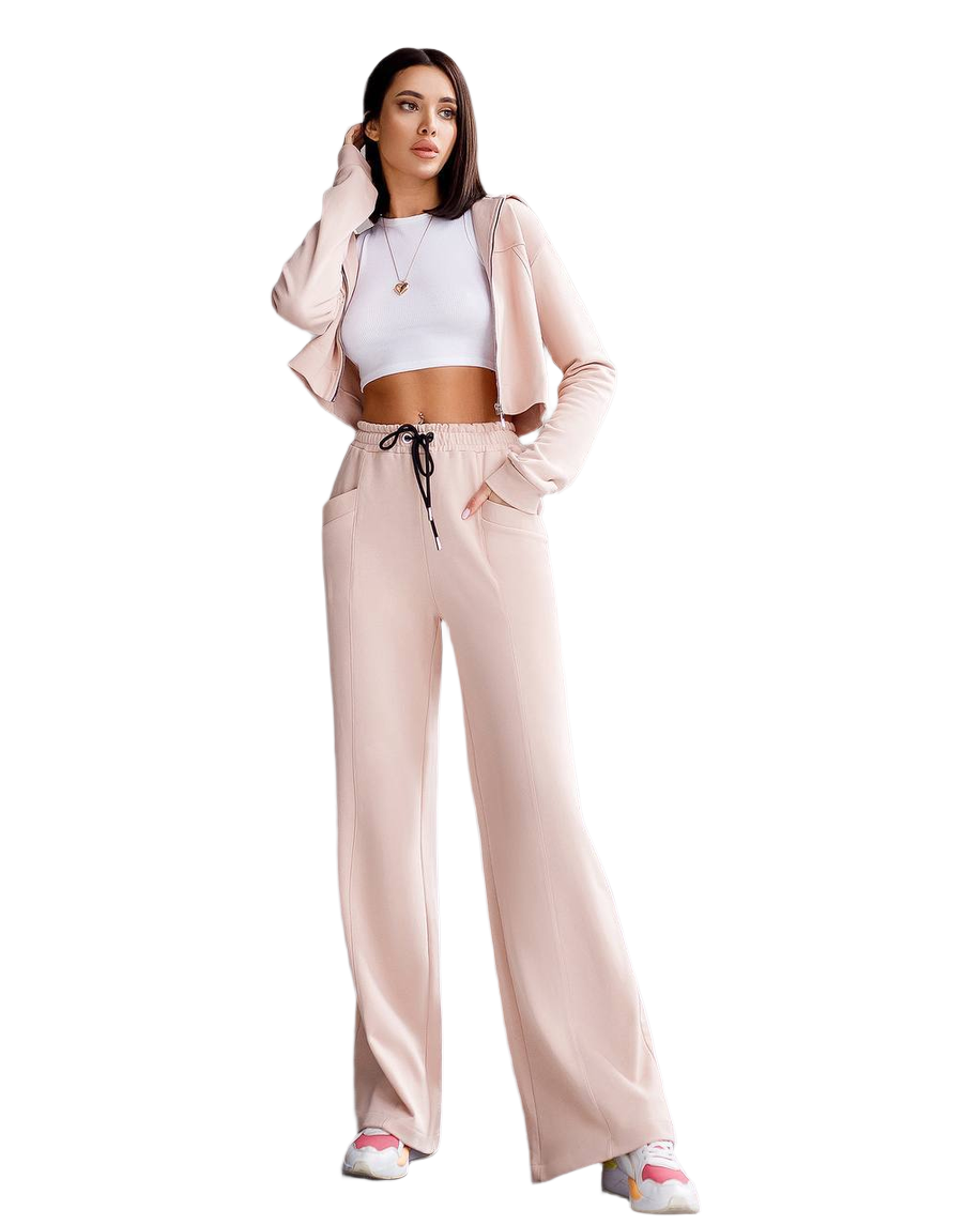 Womens Light Pink Two Piece Suit Turkish Fabric