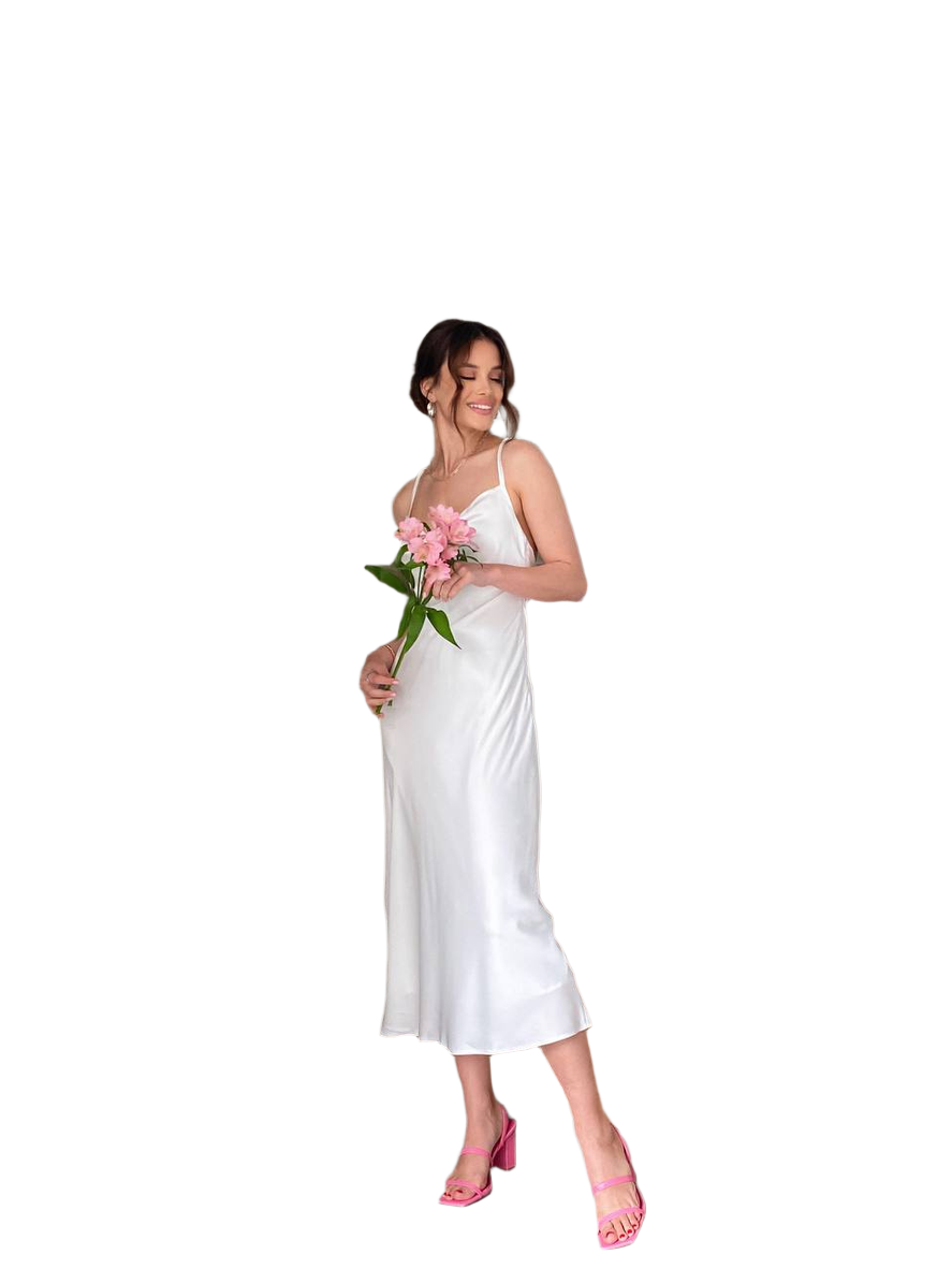 Selin Women's Satin Combination Dress with Lining