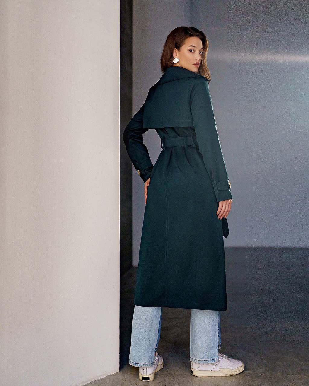 Stylish Cotton Trench Coat for Women with Pockets and Belt Slim Fit Outerwear