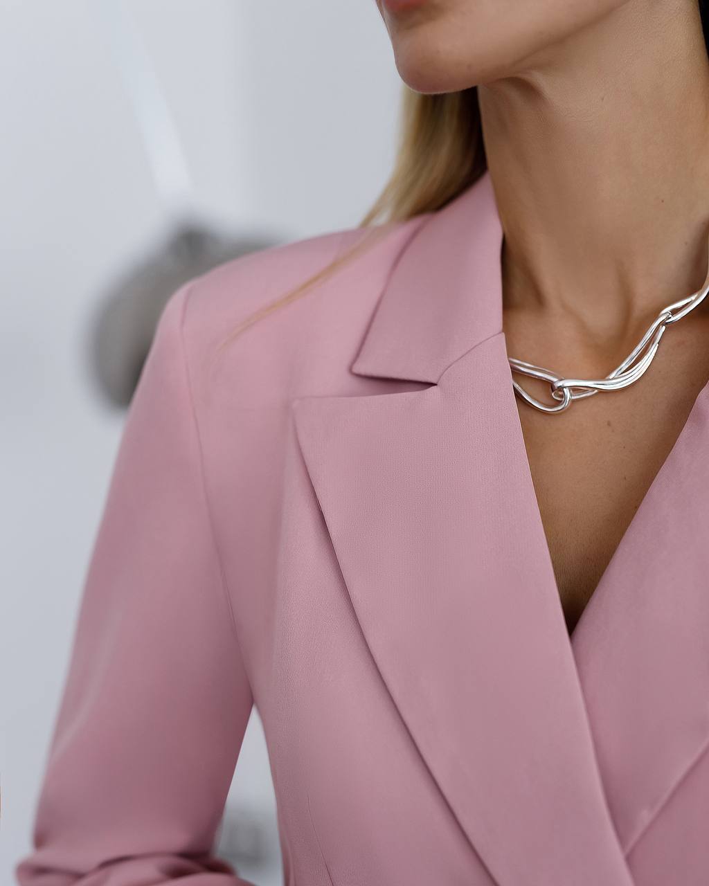 Pink Prom Bridal Wedding Cocktail Graduation Three Piece Womens Suit Jacket Top Trousers Elegant Business Outfit Pantsuit Palazzo Pants