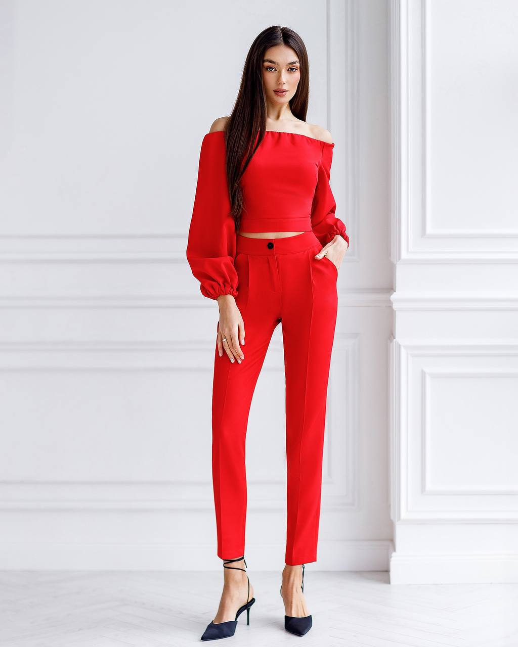 Stylish High Waisted Pants Casual Chic Trousers Banana Style Fashion Women